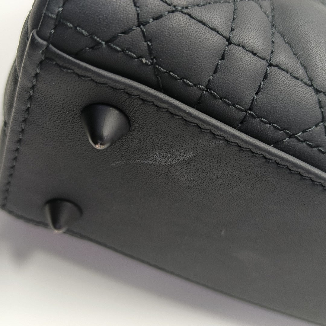 Lady Dior Mini Cannage Calfskin Black