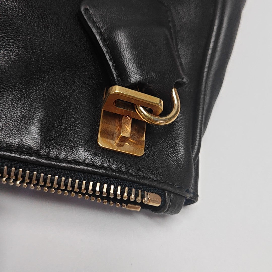Calfskin Top Handle Bag Brown