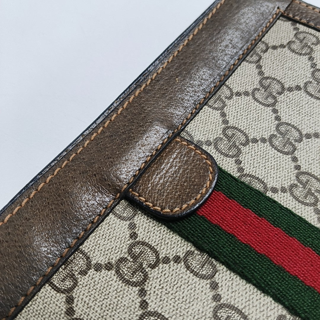 Monogram Coated Canvas Clutch Beige