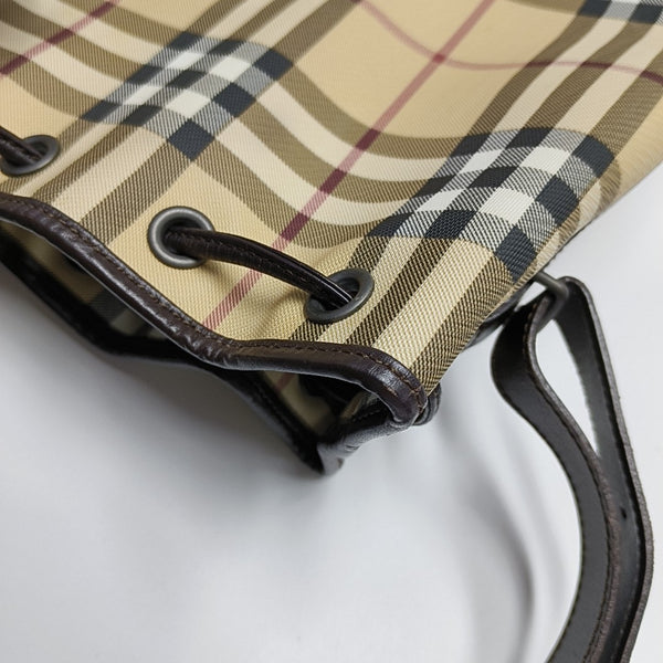 Coated Canvas Bucket Bag Beige