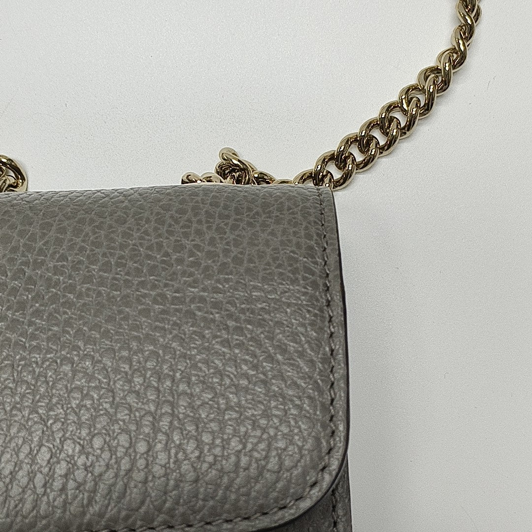 Interlocking G Small Calfskin Gray