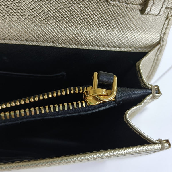 Saffiano Calfskin Shoulder Bag Gold