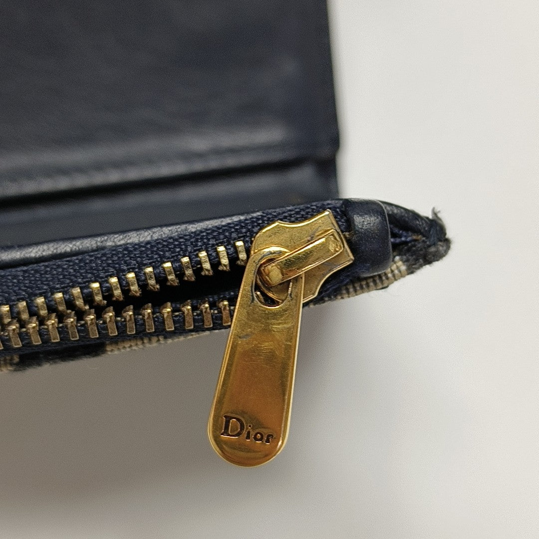 Saddle Mini Oblique Canvas Blue Wallet