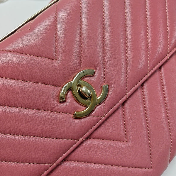 TRENDY CC Chevron Lambskin Pink