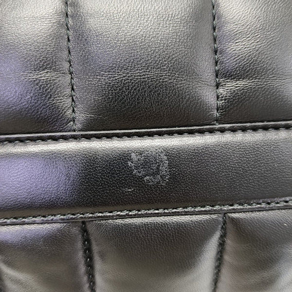 Horsebit Chain Medium Quilted Lambskin Black