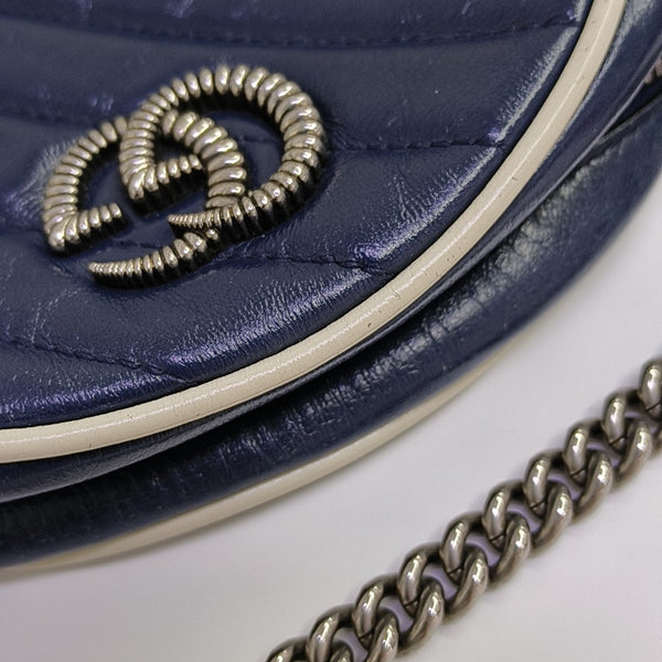 GG Marmont Mini Quilted Calfskin Blue