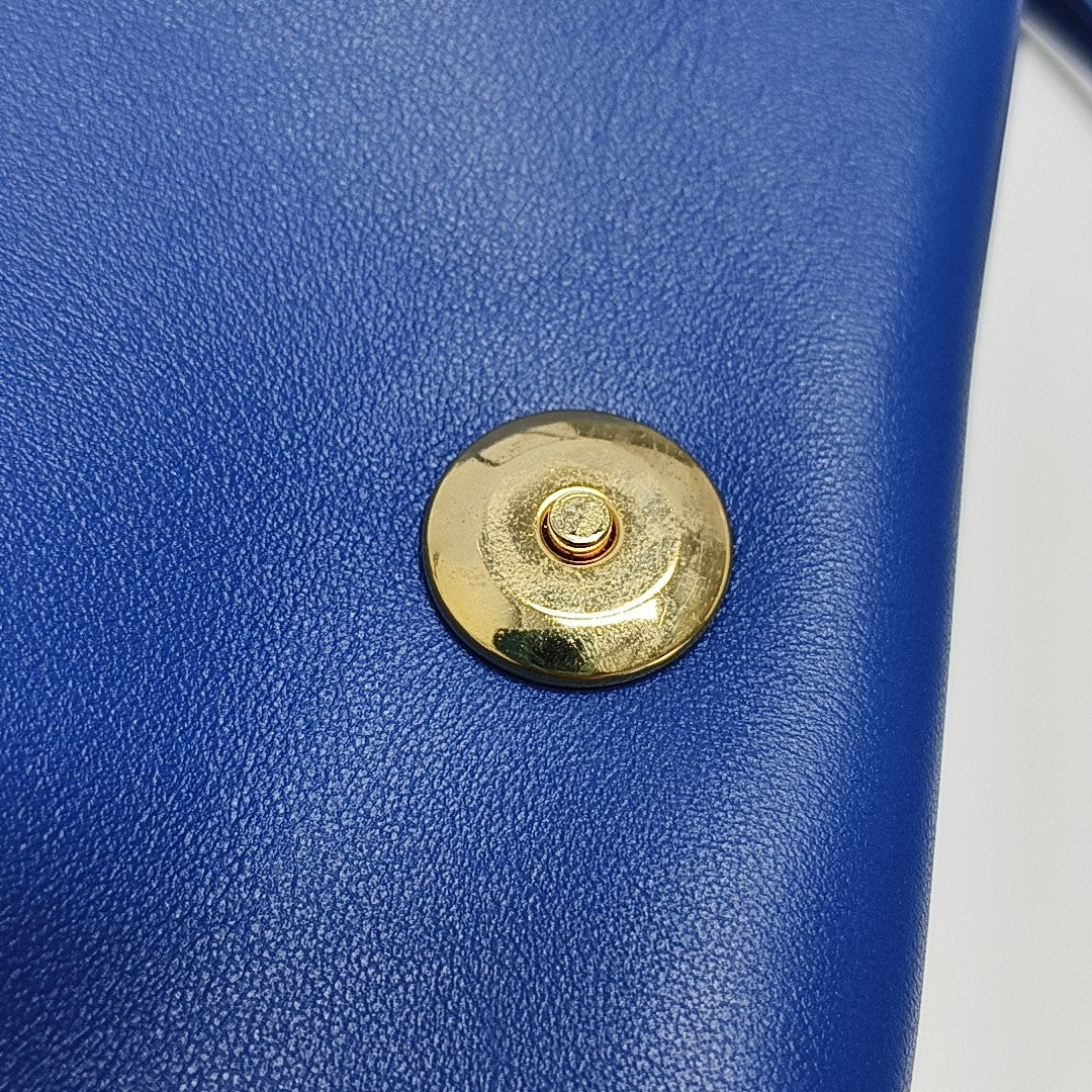 Calfskin Shoulder Bag Blue