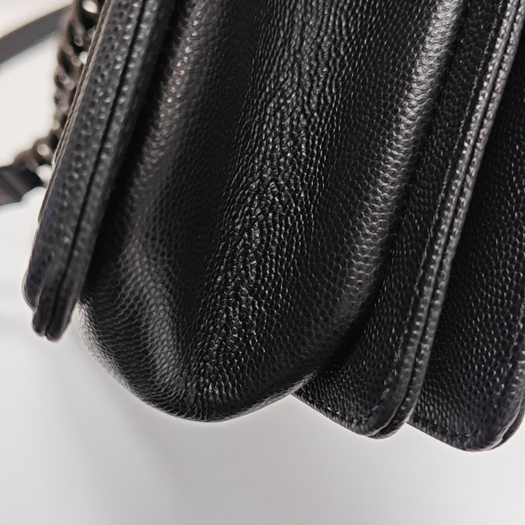 BOY CHANEL Medium Quilted Calfskin Black