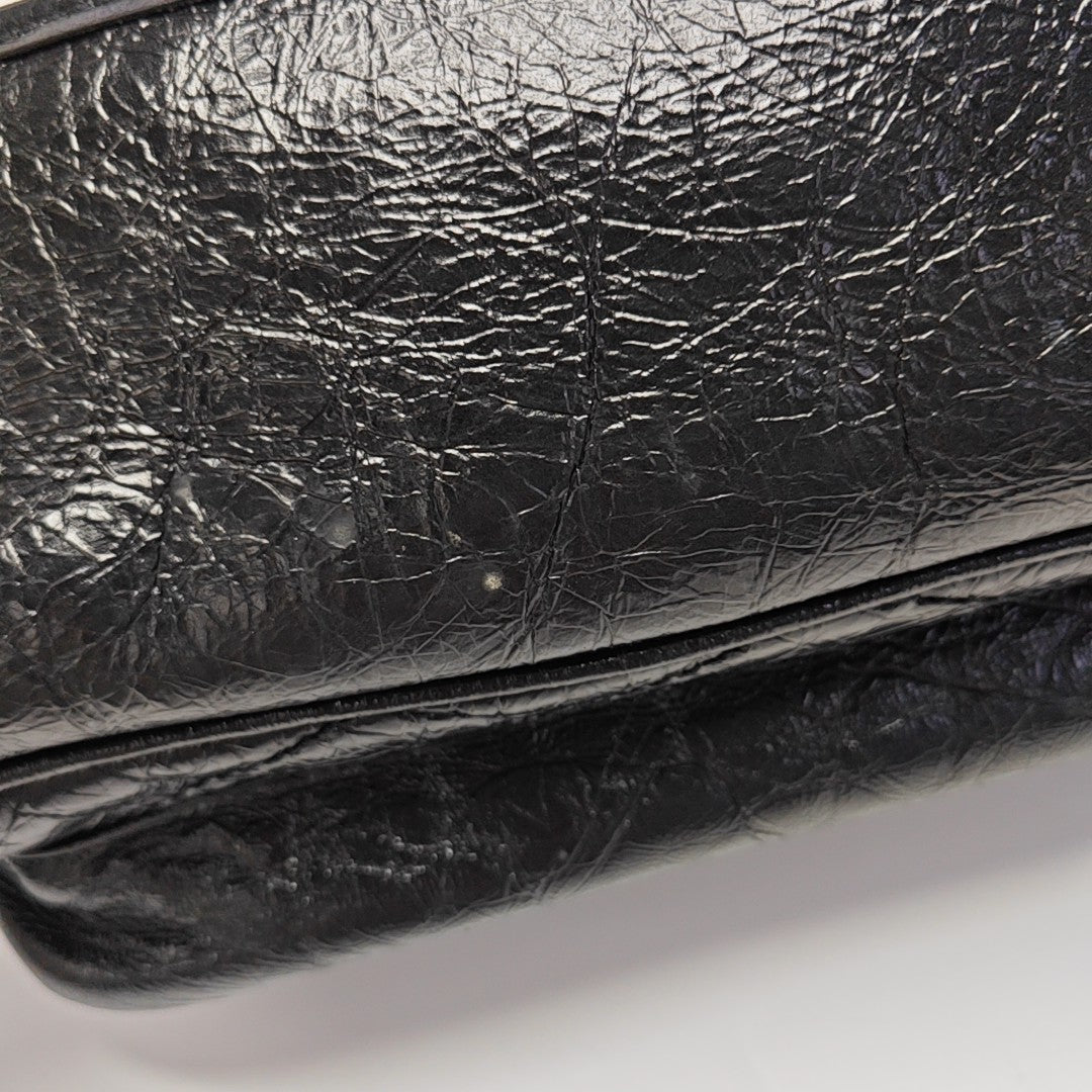NIKI Large Chevron Calfskin Black