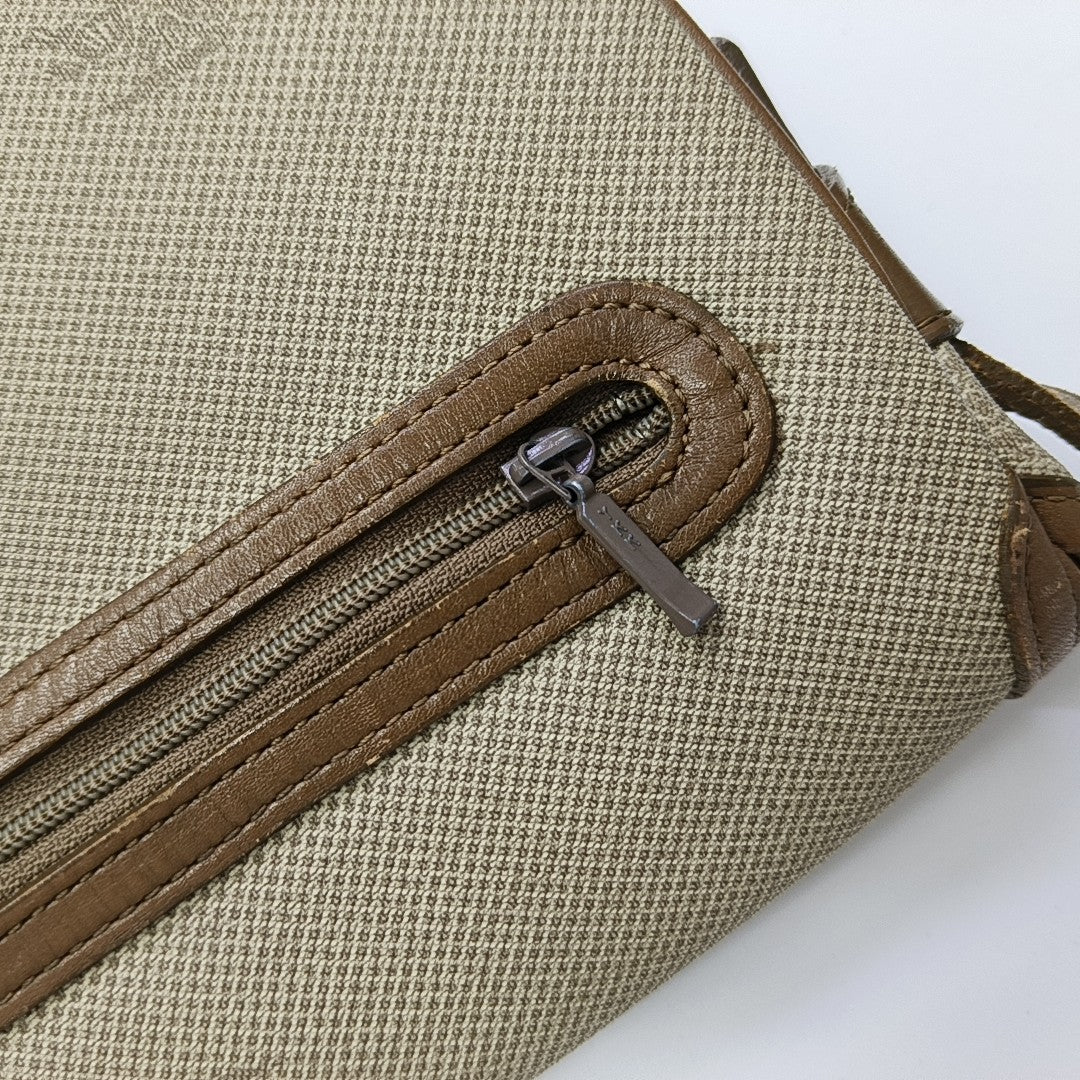 Coated Canvas Shoulder Bag Beige