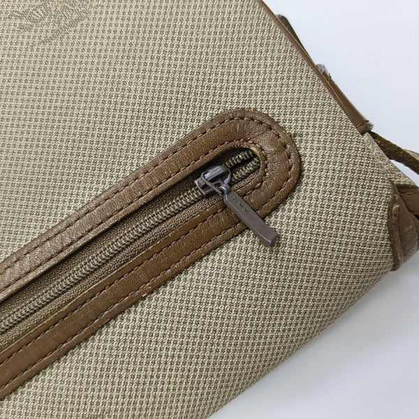 Coated Canvas Shoulder Bag Beige