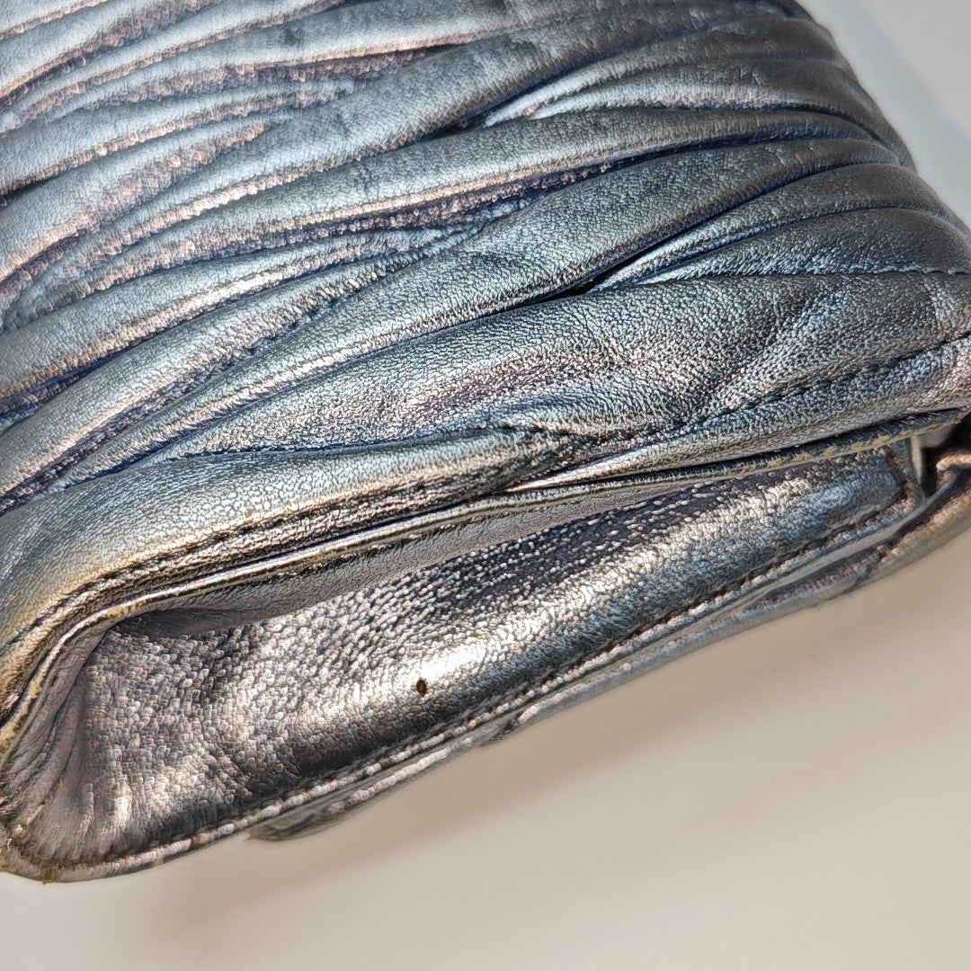 Quilted Lambskin Shoulder Bag Blue