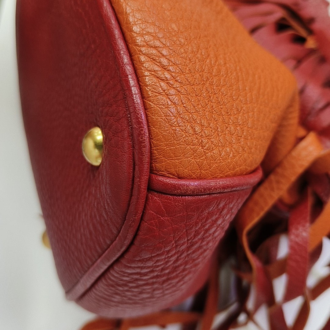 Leather Shoulder Bag Orange