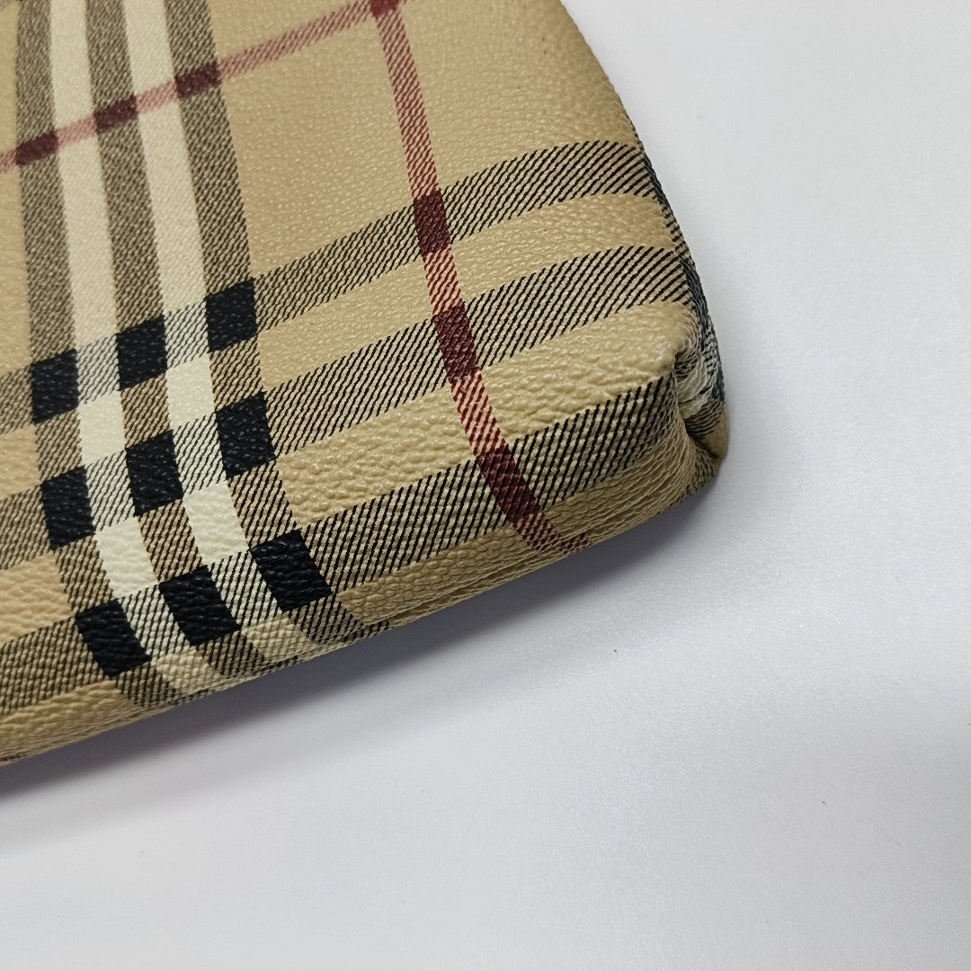 Coated Canvas Shoulder Bag Brown