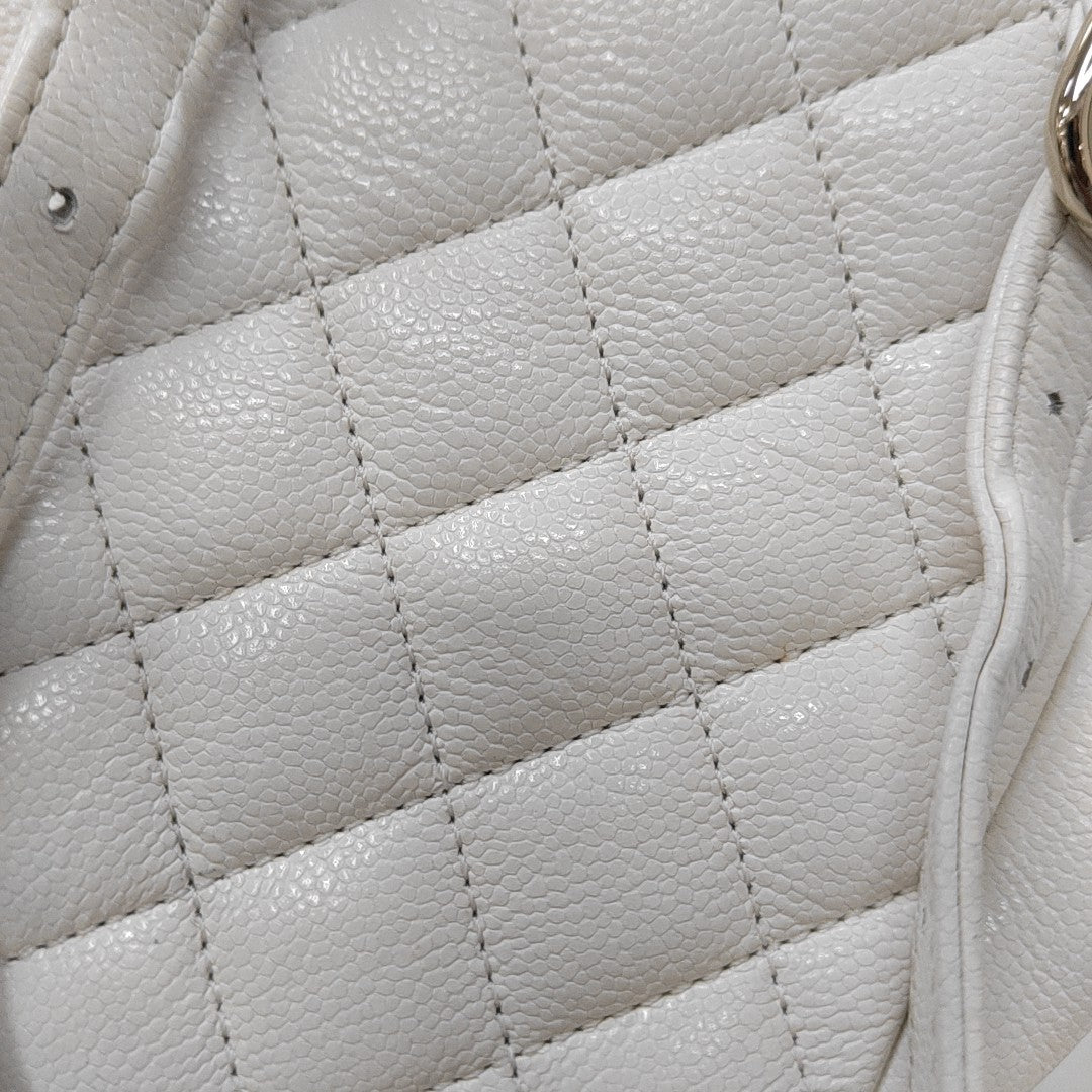 DUMA Small Quilted Grained Calfskin White