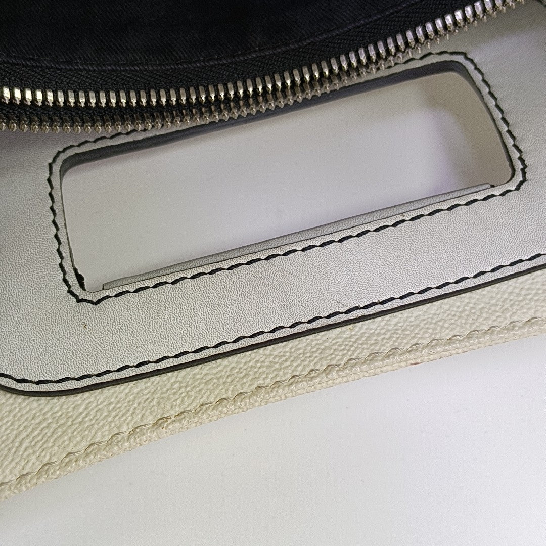 Monogram Calfskin Shoulder Bag White
