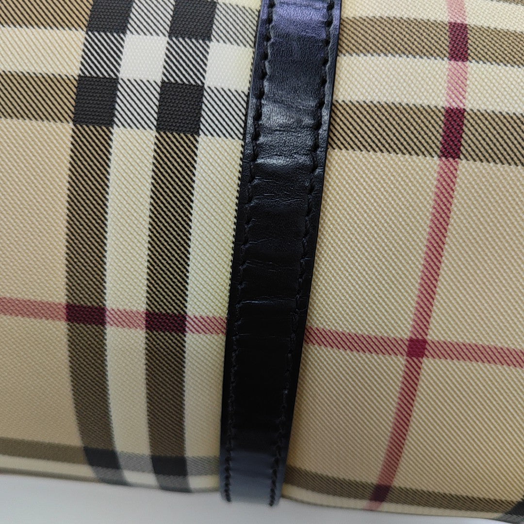 Coated Canvas Top Handle Bag Beige