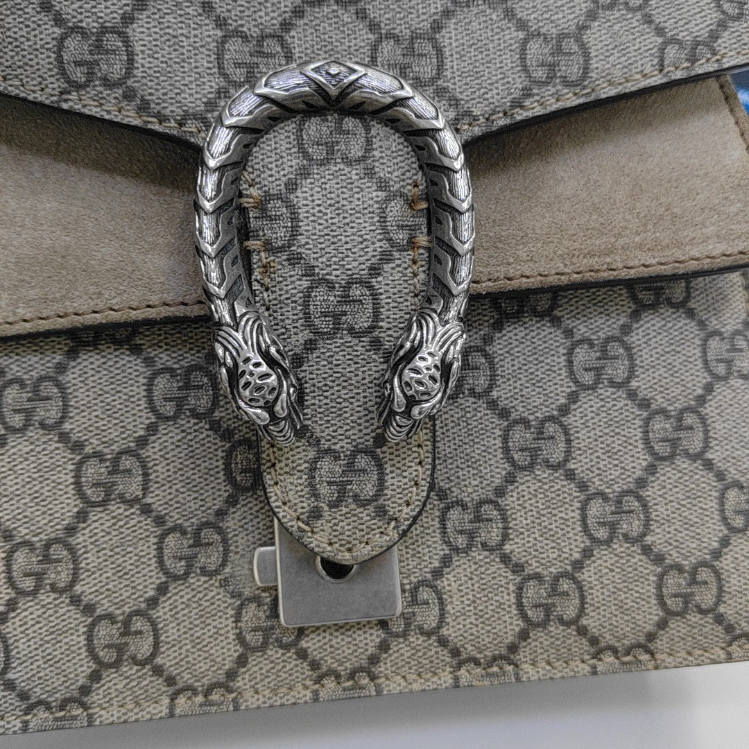 Dionysus Mini Monogram Coated Canvas Beige