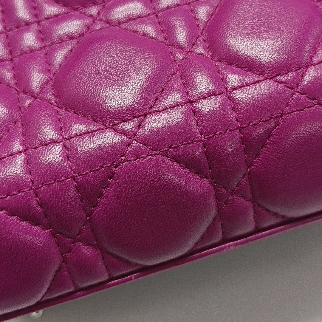 Lady Dior Medium Cannage Lambskin Red
