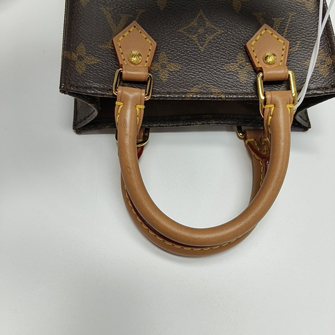SAC PLAT Mini Monogram Coated Canvas Brown