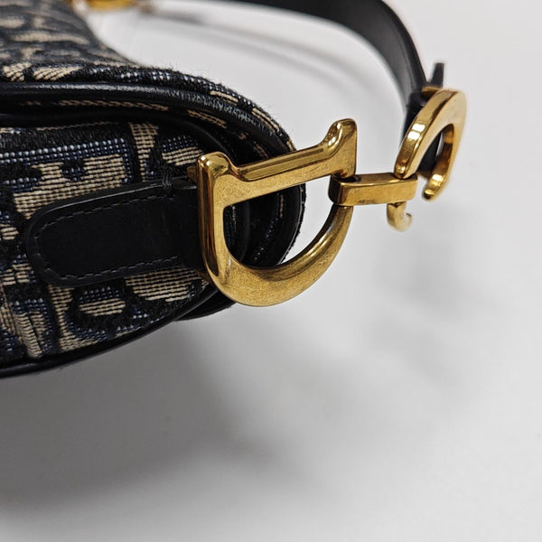 Saddle Mini Oblique Canvas Blue