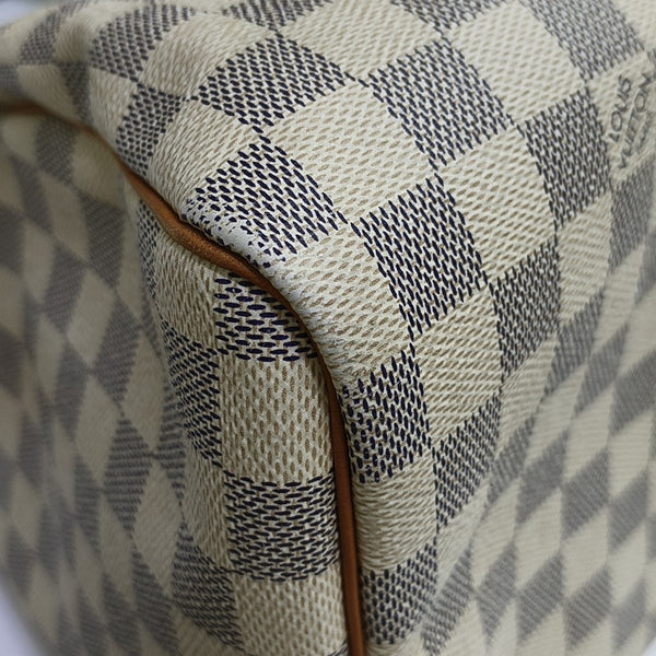 SPEEDY 30 Damier Azur Coated Canvas White