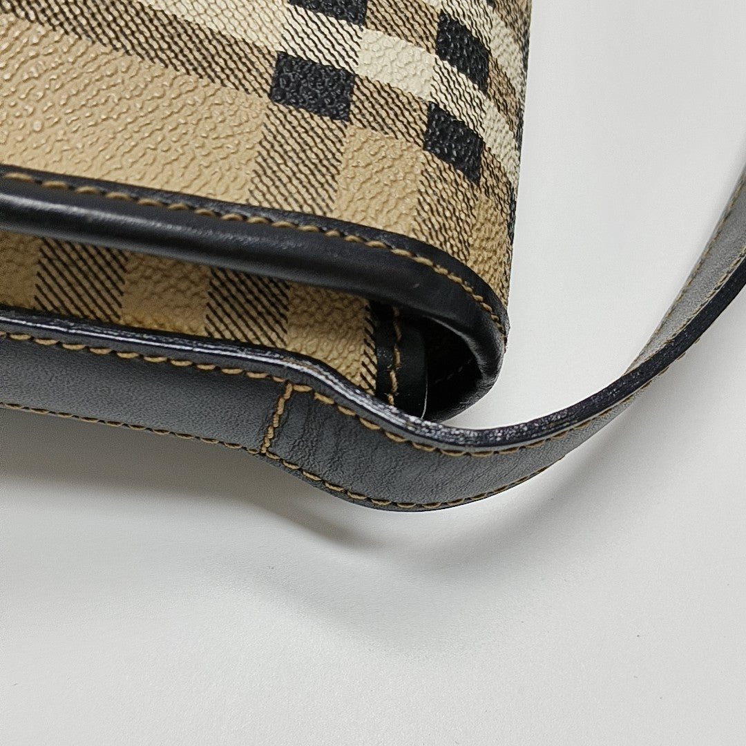 Coated Canvas Shoulder Bag Black