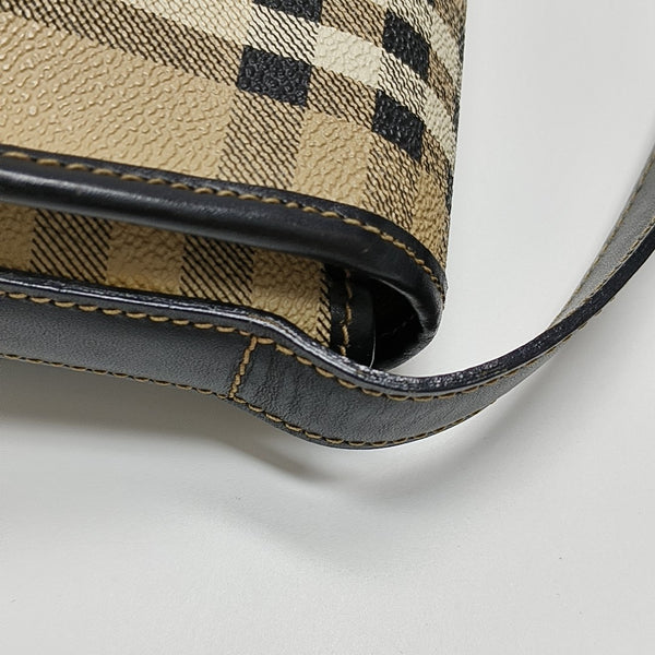 Coated Canvas Shoulder Bag Black