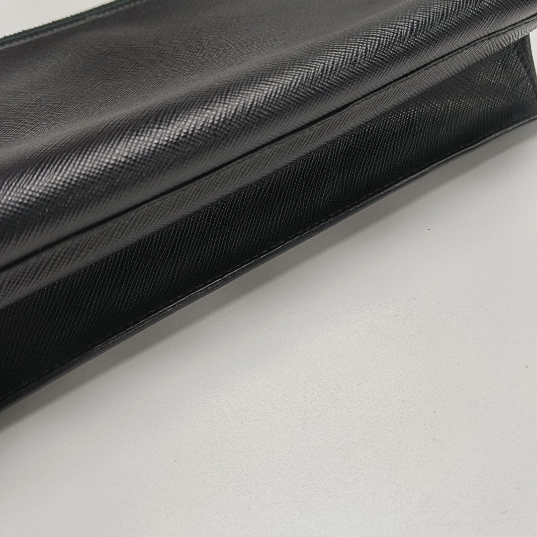 Saffiano Calfskin Clutch Black