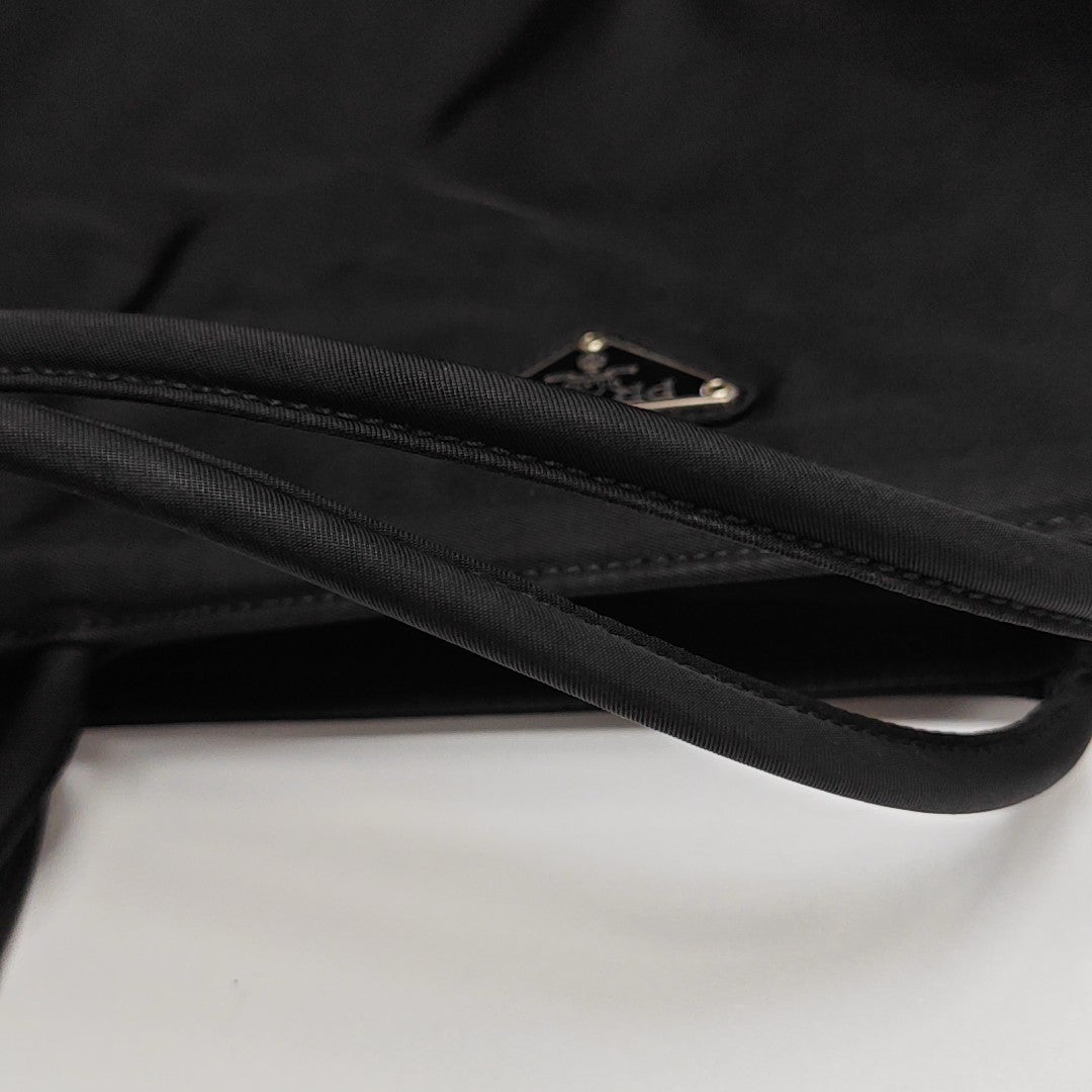 Nylon Top Handle Bag Black