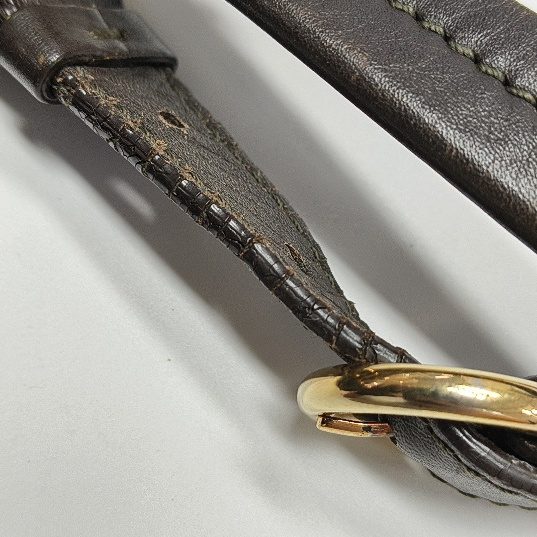 Calfskin Top Handle Bag Brown