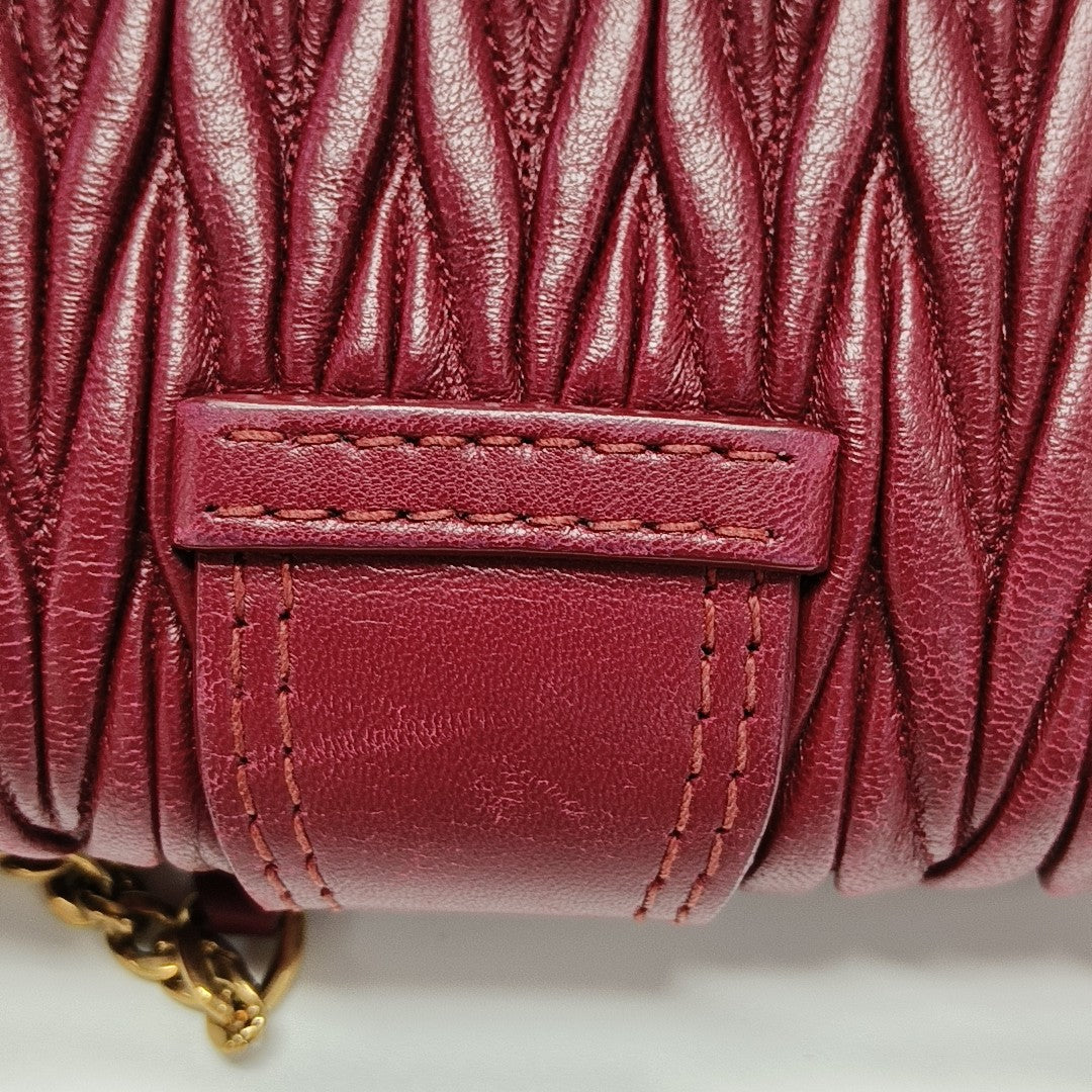 Quilted Lambskin Crossbody Bag Red