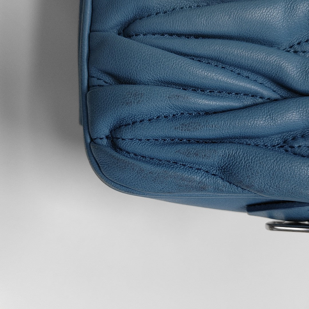 Matelassé Quilted Lambskin Blue
