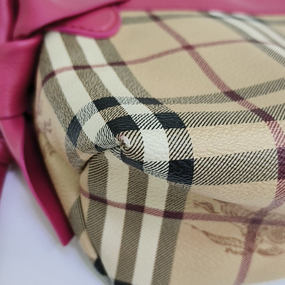 Coated Canvas Shoulder Bag Beige