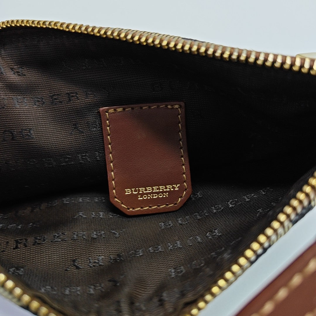 Coated Canvas Top Handle Bag Brown