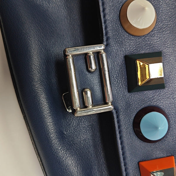 Calfskin Shoulder Bag Blue