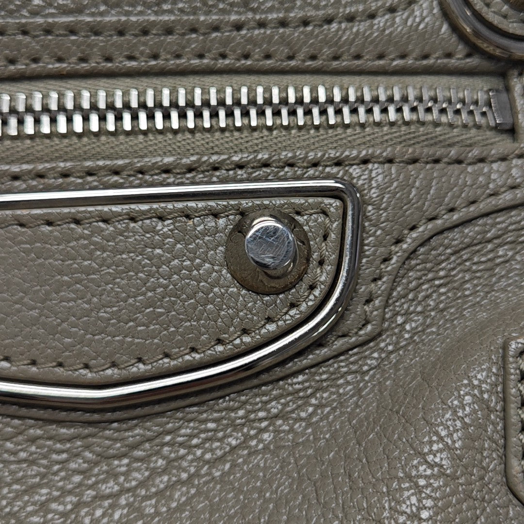 Classic Metallic Edge City Mini Lambskin Gray