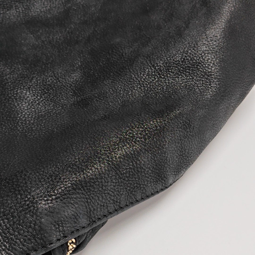 Bolso tote de piel de becerro negro