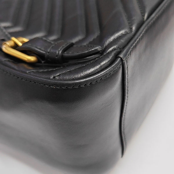 Quilted Calfskin Backpack Black