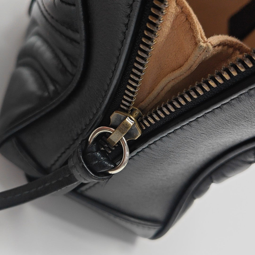 GG Marmont Medium Quilted Calfskin Black