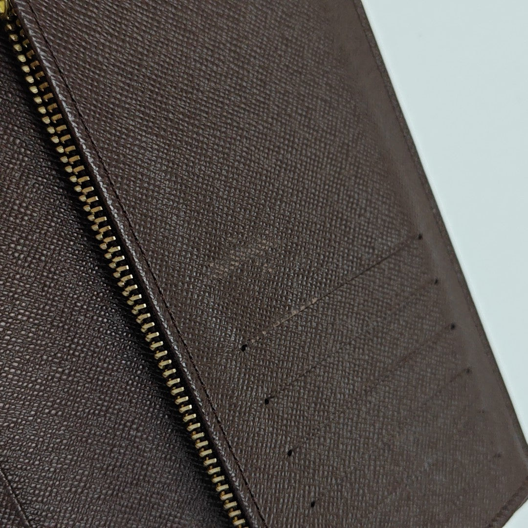 Damier Ebene Coated Canvas Wallet Brown