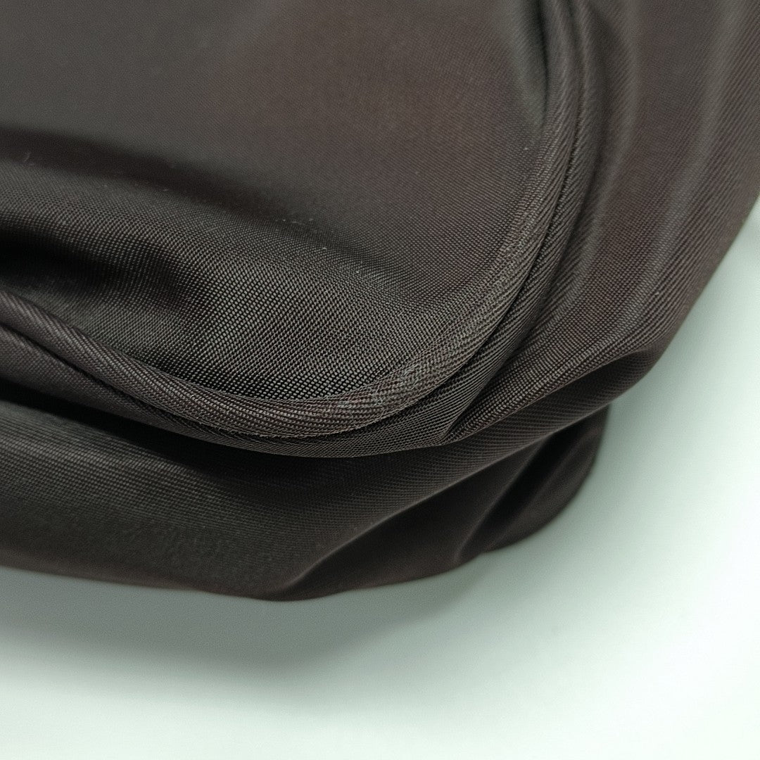 Nylon Top Handle Bag Brown