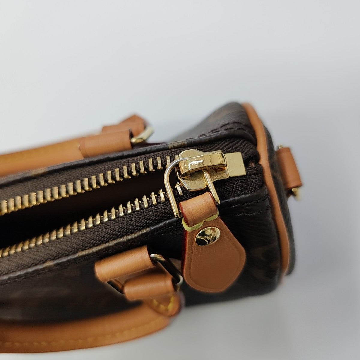 SPEEDY Nano Monogram Coated Canvas Brown