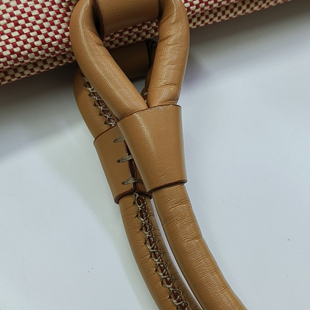 Canvas Top Handle Bag Red