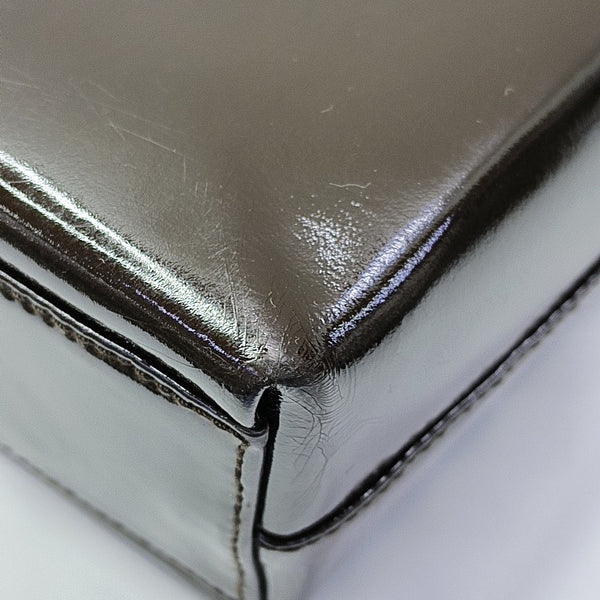 Patent Leather Shoulder Bag Brown