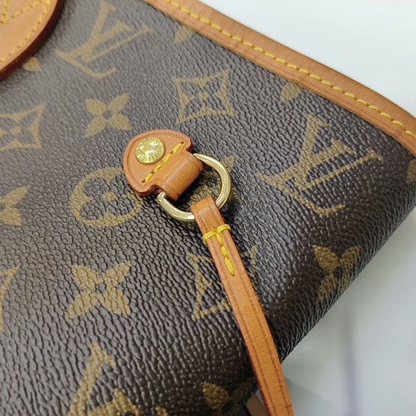 NEVERFULL MM Monogram Coated Canvas Brown