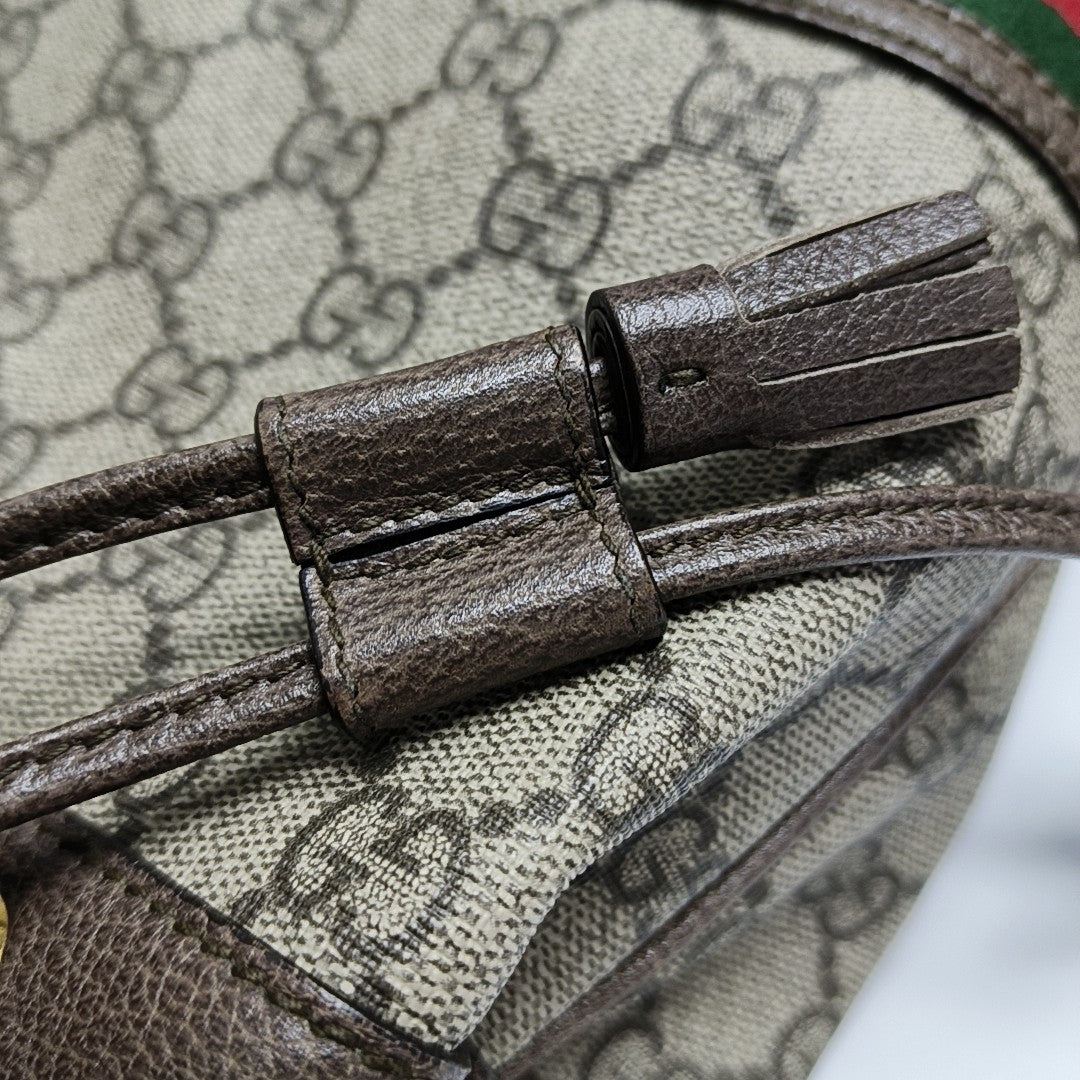 Ophidia Mini Monogram Coated Canvas Beige