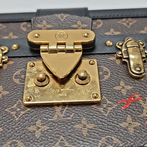 PETITE MALLE Monogram Coated Canvas Brown