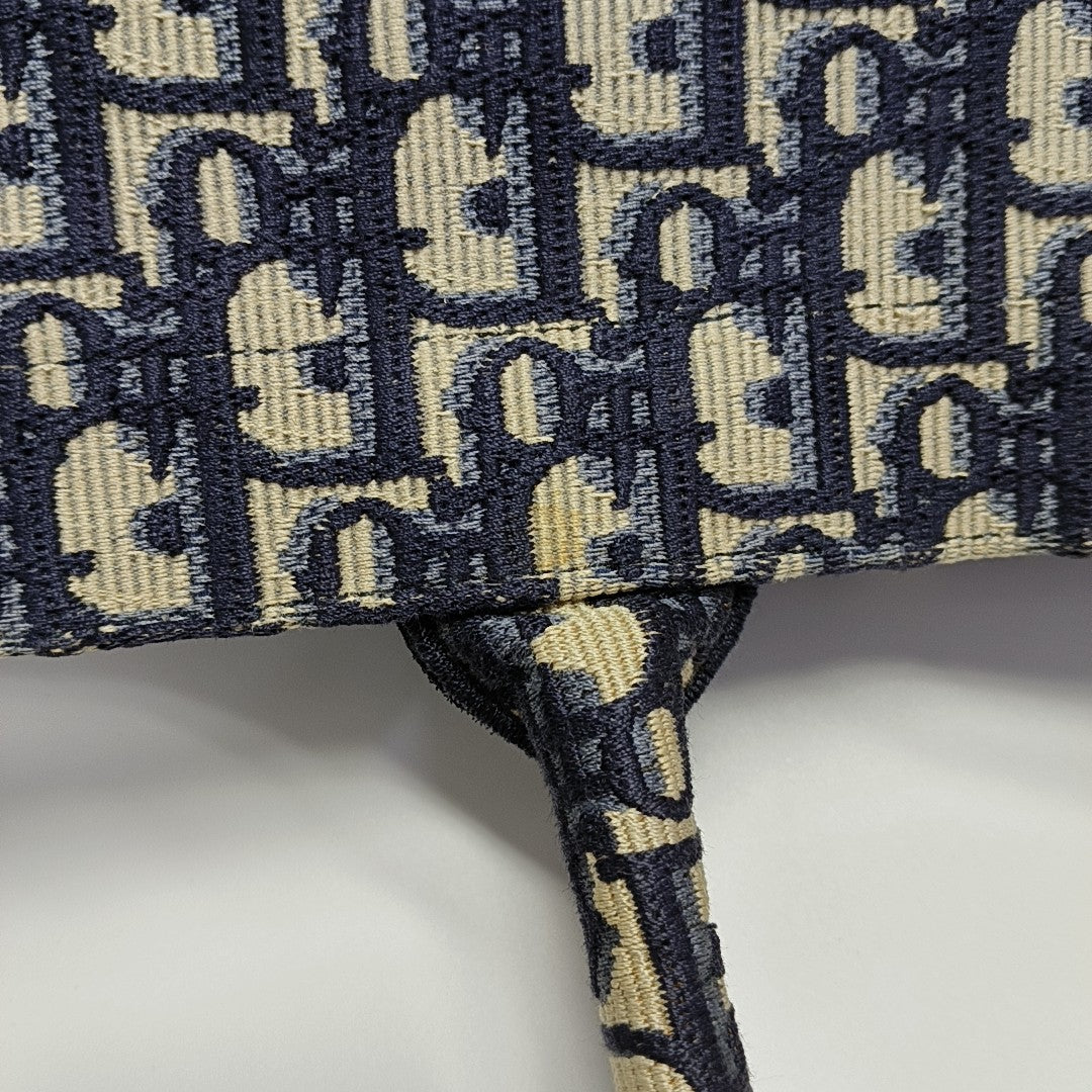 Book Tote Large Oblique Canvas Blue