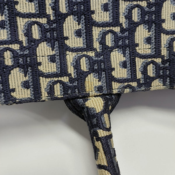 Book Tote Large Oblique Canvas Blue